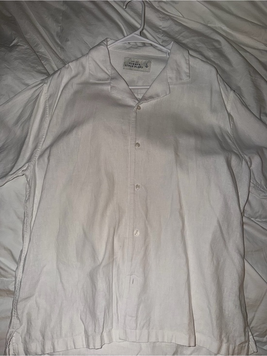 Abercrombie & Fitch Other - Casual White Linen-Blend Men's Shirt